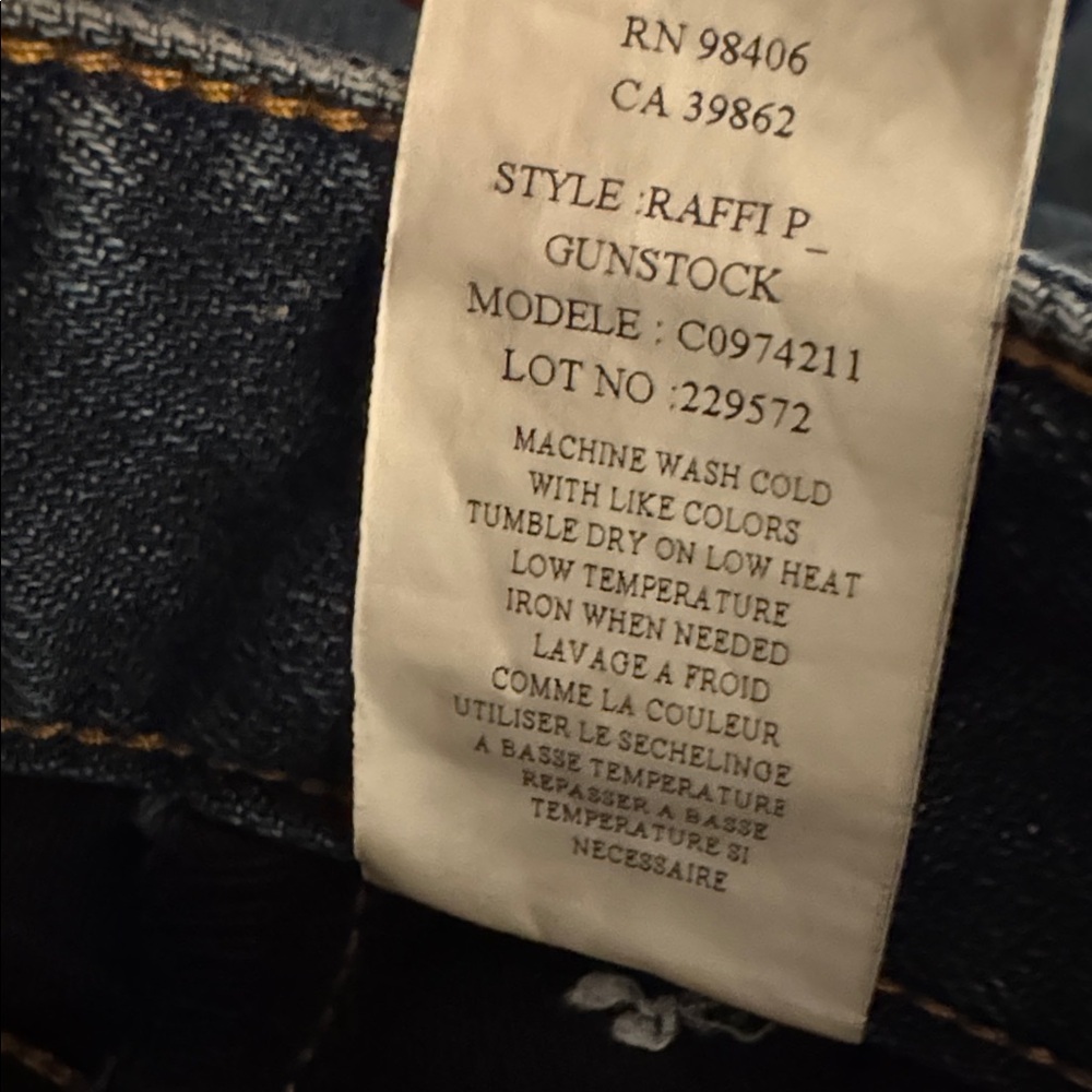 THEORY Dark Blue Distressed Straight Leg Jeans 31  Mid Rise Designer Luxury - Picture 6 of 6